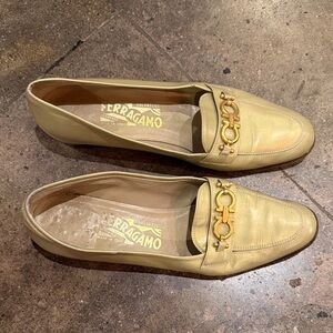 Salvatore Ferragamo Women's Metallic Gold Loafers